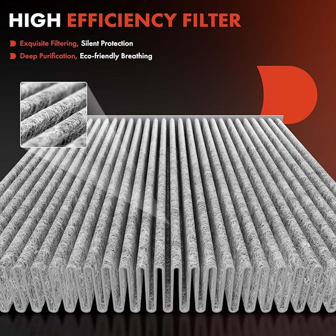 A-Premium 2-PC Cabin Air Filter w/Activated Carbon Compatible with Chevy, GMC, Cadillac & Buick - Camaro, Colorado, Equinox, Impala, Malibu, Silverado, Traverse, Sierra, Yukon, Escalade, ATS, Enclave