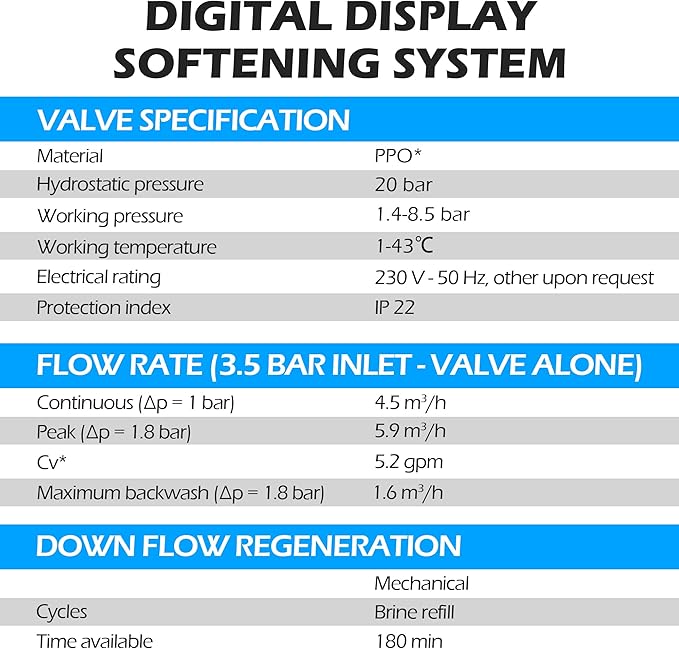 Time Type 5600SXT Water Softener Control Head, 110V Water Softener System Filter Control Head, Electronic Water Softener Valve, Inlet/Outlet DN25, Complete Accessories