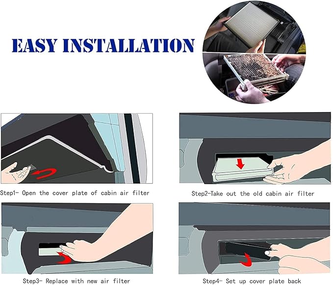 BW450 Cabin Air Filter for GLADIATOR (2020-2022), WRANGLER (2018-2022), Replacement for CAF10022P, 68301863AA, FDC12450, CAF10022P, CAF10022, WP10371, (1 pack White).