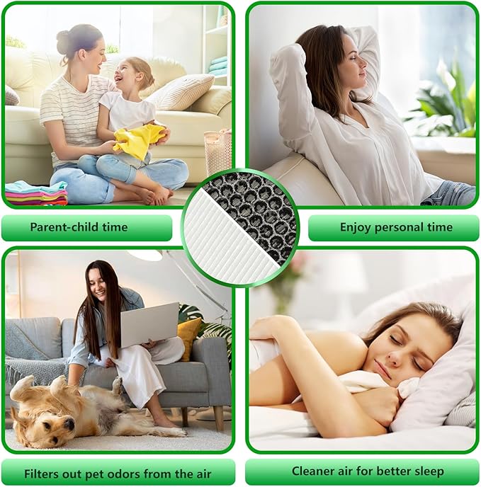 XP360 Replacement Filter Compatible with Purafide XP360 Air purifier Filter Replacement (1Filter + 1 Activated Carbon Filter+4 Carbon Pre-Filters)