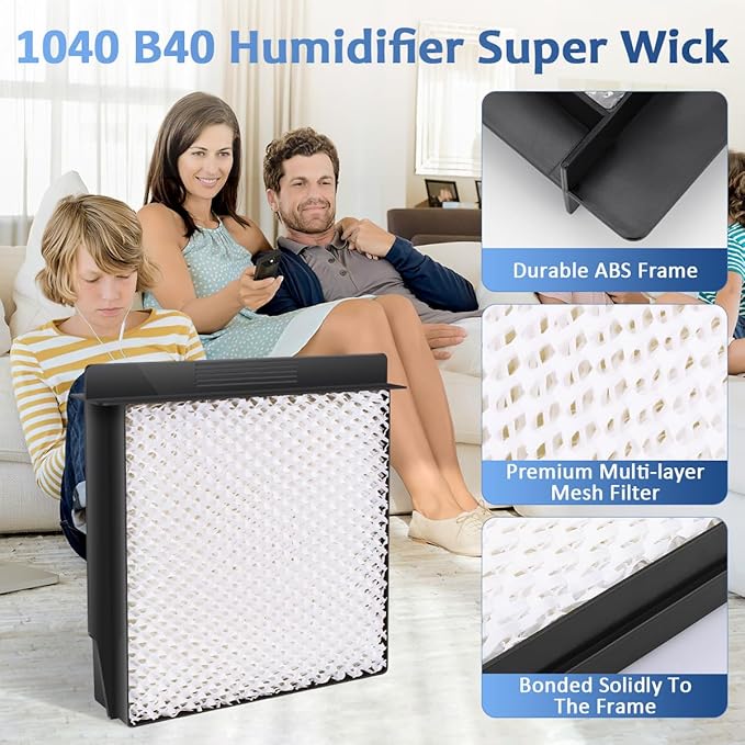 1040 Replacement Wick for AIRCARE Essick Air B40 B40-C Humidifier Wick Filter, Replaces 3D6100 5D6700 76D100 CM330ABLK CM330AWHT CM330DBLK CM330DWHT D46720 E35000 E27000 MA0300 MA0500-4 Pack