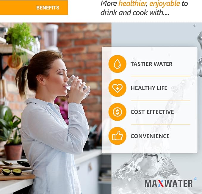 Max Water 5 Micron 10 x 4.5 inch Whole house Sediment Water Filter | Meltblown Polypropylene Well Water Filter Replacement Cartridges for DGD-5005, AP810, SDC-45-1001, GXWH30C, PP10BB (1 Pack)