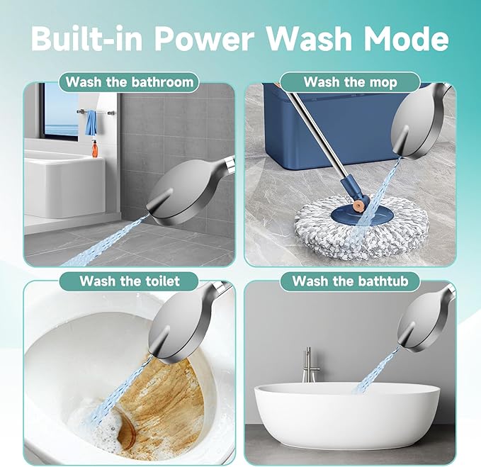 Filtered Shower Head, 6 inch High Pressure Handheld Shower Head with Filter for Hard Water, 6 Spray Modes Detachable Showerhead with Hose and Shower Arm Bracket, Dark Grey