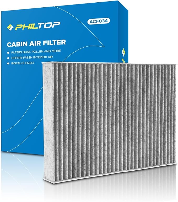 PHILTOP ACF034 (CF11854) Cabin Air Filter, Replacement for Rogue (2014-2020), Rogue Sport (2017-2021), Qashqai (2017-2020), Premium Cabin Filter with Activated Carbon Filter Up Dust Pollen Odor