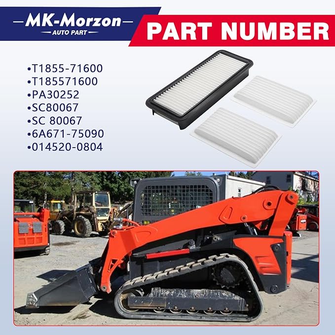 Cabin Air Filters Kit Fit For Kubota Tractor Cabin Replace# 6A671-75090 T1855-71600 014520-0804