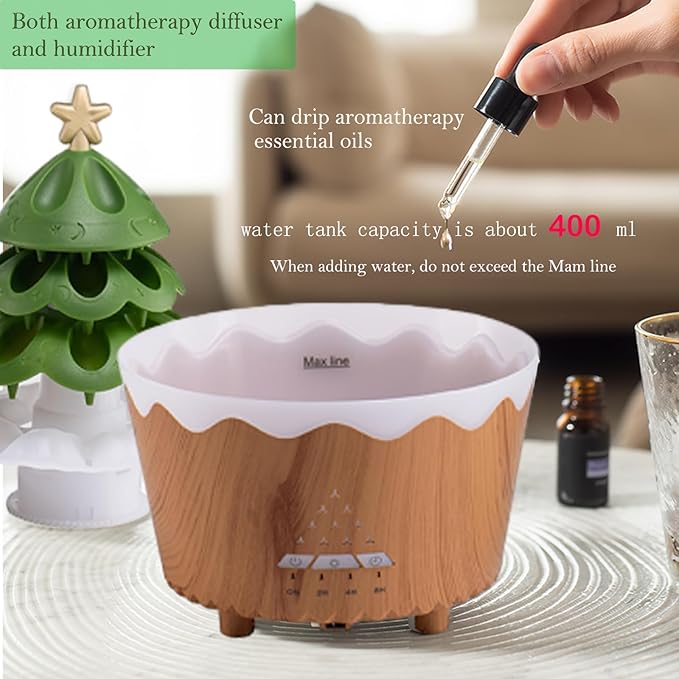 Aromatherapy Humidifier for Relaxation, Raindrop Humidifiers,Aromatherapy Diffuser with 7 LED Color Changing Lights and Auto-Off, Air humidifier Suitable for Home, Office