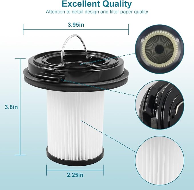 4 Pack Replacement Filter Compatible with BISSELL CleanView XR Lightweight Cordless Vacuum, for Bissell CleanView XR/XR pet Lightweight Cordless Vacuum - Filter, Washable and Reusable
