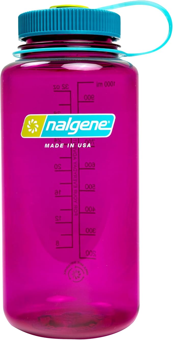 Nalgene Leak Proof Tritan BPA-Free Water Bottle - 32 oz Wide Mouth - Made in the USA for Outdoor Use & Daily Hydration (Eggplant)