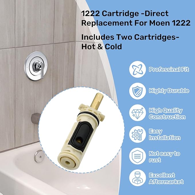 1222 Replacement Cartridge Compatible with Moen One-Handle Posi Temp Faucets & Moen Tub Shower