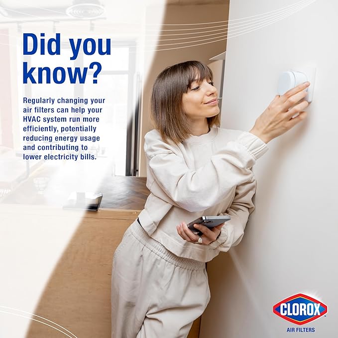 Clorox 20x22x1 Air Filter, MERV 11 Pleated HVAC AC Furnace Air Filters, MPR 1000 & FPR 7 – Pack of 4
