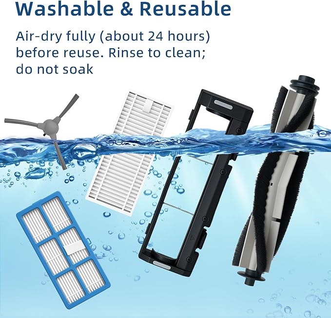 SmartClean 2000 Accessories Kit for Ionvac SmartClean 2000 Robovac Vacuum Replacement Parts - 2 Main Brush, 1 Roller Cover, 6 Hepa Filters, 6 Side Brush, 2 Hepa Filter with Frame