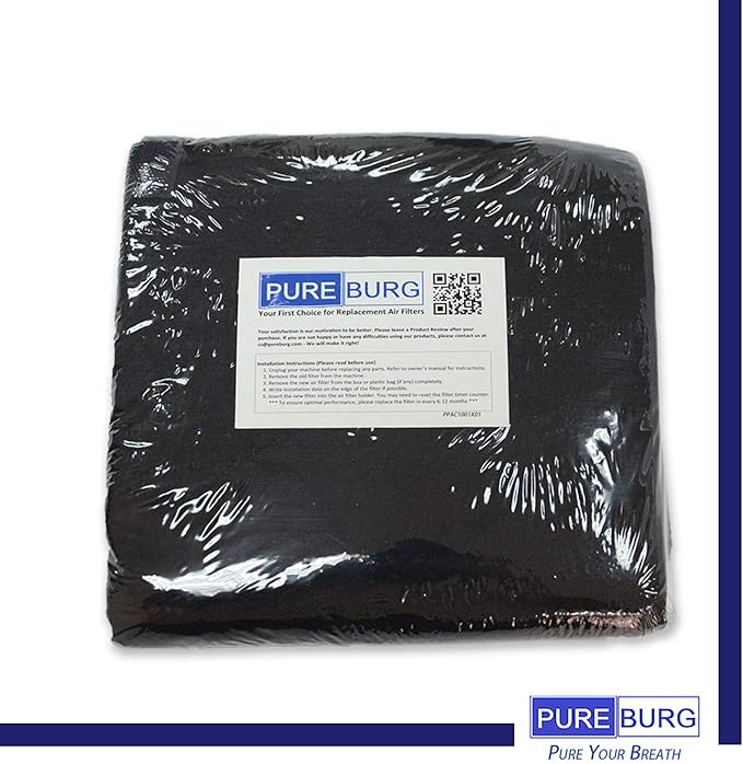 PUREBURG Carbon Filter,Cut-to-Fit Carbon Pad 16 x 48 inches for Air Filter Charcoal Sheet fits Range Hoods Furnace Filters removes Odor VOC Parts Accessories Replacement,1-Pack