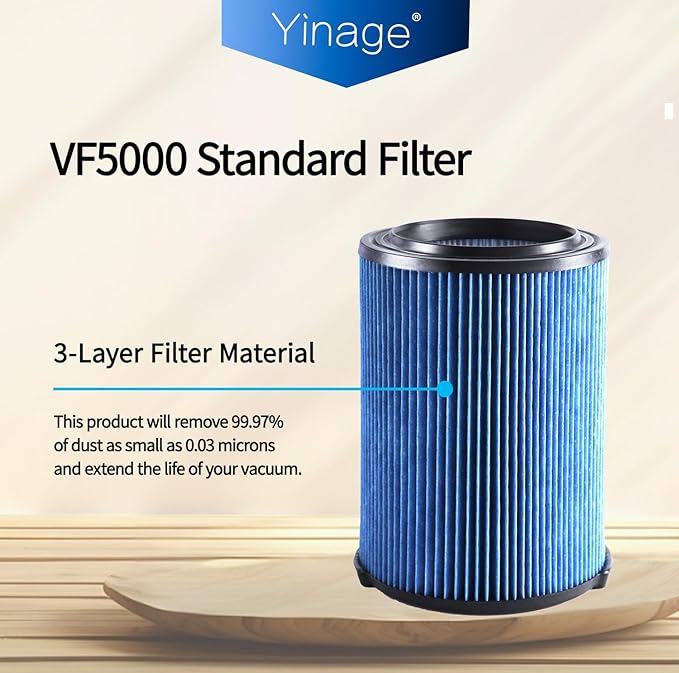 VF5000 Filter Compatible with Ridgid for Shop Vac 5-20 Gallon Wet Dry Vacuum Cleaner, Fits WD1450 WD0970 WD1270 WD09700 WD06700 WD1680 WD1851 WD1956 WD0970M0 WD0970EX0 2pack