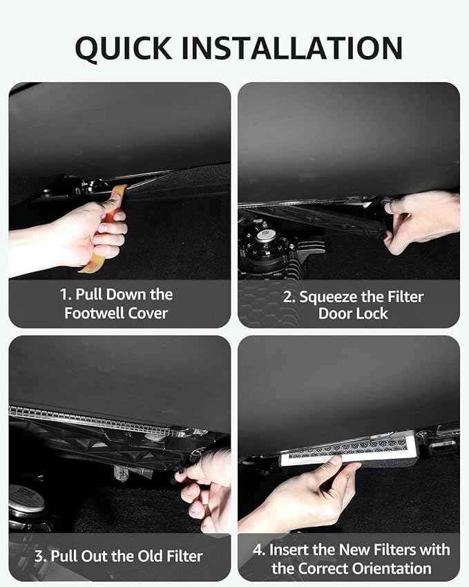 BASENOR 2026 Upgrade Tesla Model S Model X Cabin Air Filter HEPA Replacement Filter Activated Carbon Tesla Model S Plaid Model X Plaid Accessories 2022-2026