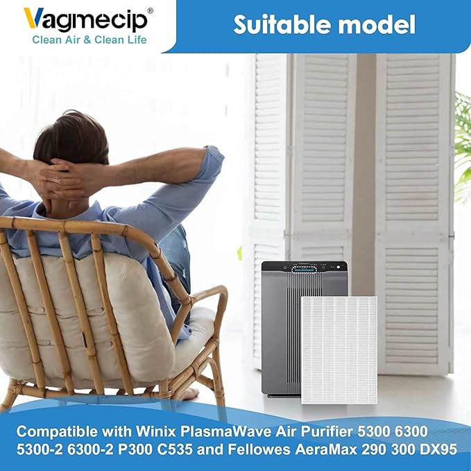 115115 Size 21 Replacement Filter A Compatible with Winix C535, Winix PlasmaWave 5300, 6300, 5300-2, 6300-2, P300 Plasma wave Air Purifier,4 Pack