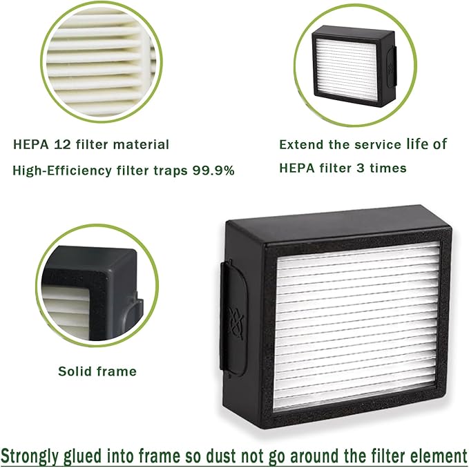 6 Pack Vacuum Filters Replacement Parts Only for iRobot Roomba Combo j7+, Combo j9+ and Max 10 Model