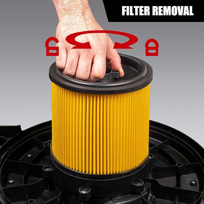 Vacmaster Replacement Standard Dry Cartidge Filter & Retainer Fits Vacmaster 5 to 20 Gallon Wet and Dry Vacuum (Pack of 2)
