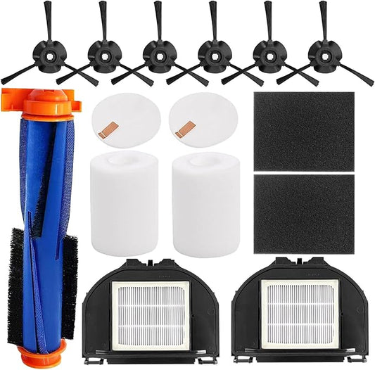 Replacement Parts for Shark RV2310AE AV2310AE Matrix Robot Vacuum Cleaner 1 Roller Brush 2 HEPA Filters 4 Foams 6 Side Brushes (NOT for RV2310) -Pack of 13