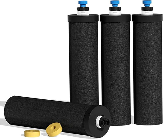 Black Purification Elements,Replacement Filters for ProOne® and Berkey® Filters,ProOne® Big+ or Berkey® Big Countertop Gravity Water Filter System(4 Pack)