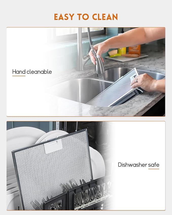 2 Pcs WB02X27203 Range Hood Grease Filter Replacement Fit for GE JVX5360DJ1BB JVX5360DJ1WW JVX5360SJ1SS JVX5365SJ1SS JVX5365SJ2SS Size 16-3/4 x 13-3/4 Inches