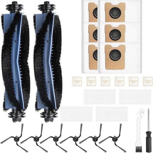 26 Pack Replacement Accessories Compatible with eufy Robot Vacuum C10，2 Mainbrush 4 Filter 6 Dust Bag 6 Sidebrush 1Cleaning Brush 1Screwdriver,6Scented Stick