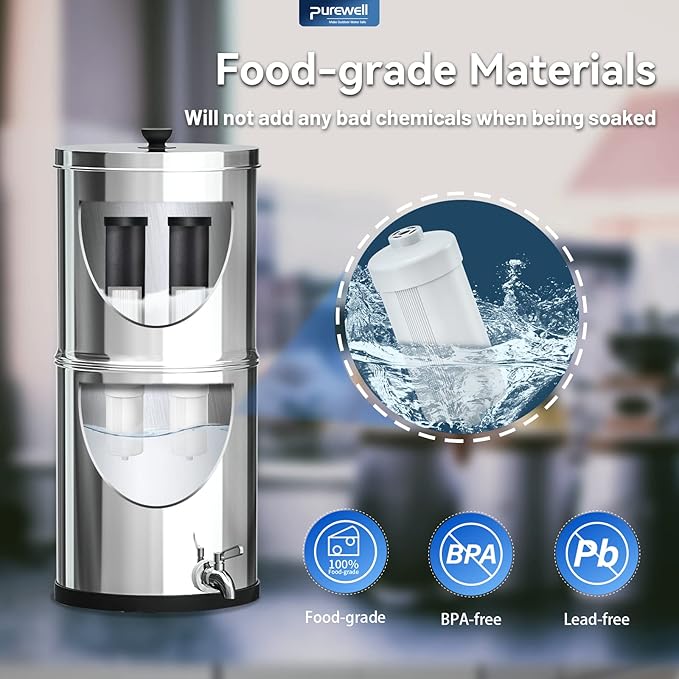 5-stage Filtration compatible PF-2 Purification Elements,Replacement for Berkey® PF-2® Fluoride Filters Waterdrop® Berkey® Big+ Gravity Water Filter System Series (2 Pack)