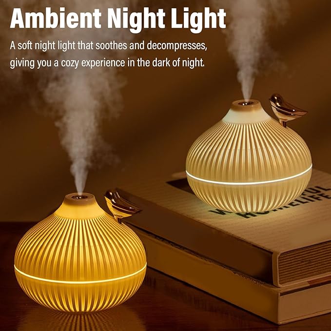 Cool Mist Humidifiers for Bedroom Small Onion Shape Mist Humidifier USB Lighting Quiet Small Air Humidifier for Office Desktop Air Conditioned Rooms