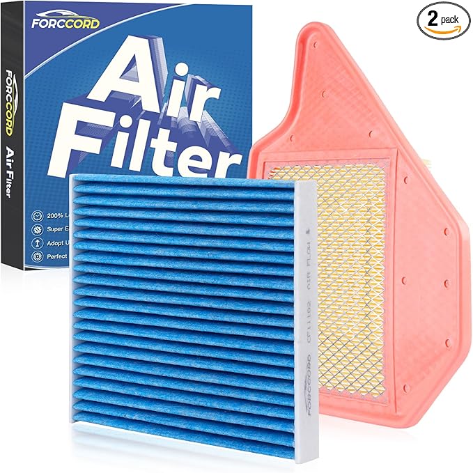 Cabin Air Filter and Engine Air Filter Fit for 11-16 Chrysler Town & Country, 11-20 Dodge Grand Caravan, 12-15 Ram C/V, 11-14 Volkswagen Routan Replacement CF10743 CA11050 Accessories