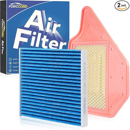 Cabin Air Filter and Engine Air Filter Fit for 11-16 Chrysler Town & Country, 11-20 Dodge Grand Caravan, 12-15 Ram C/V, 11-14 Volkswagen Routan Replacement CF10743 CA11050 Accessories