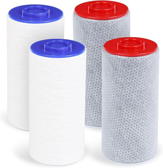 Replacement Filter Set for Weddell Duo - High-efficiency Shower Water Filtration System that Removes Chlorine/PFAS/Contaminants for Better Skin and Hair Health (2R+2B)