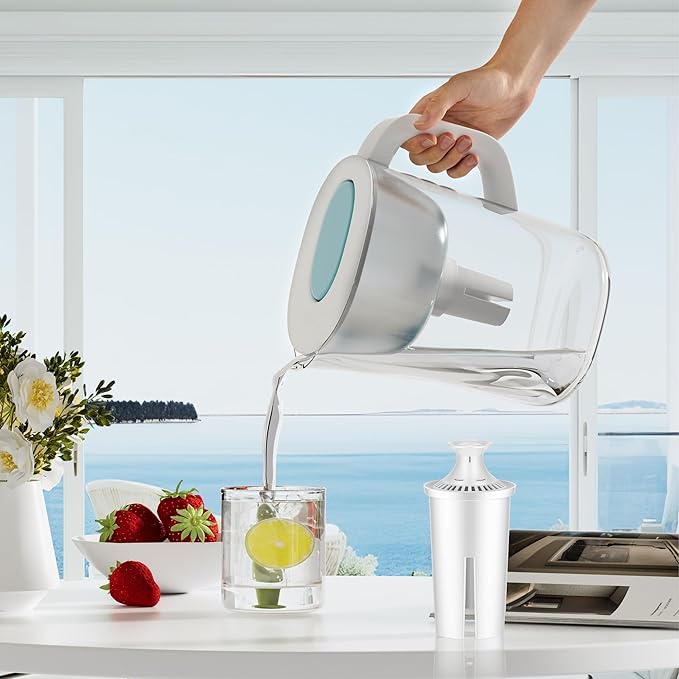 Filter Replacement Compatible with Brita® Water Filter & Pitchers, NSF Certified Water Filter Replacement Compatible with Brita® Classic, OB03, Mavea® 107007 35557, 2 PCS Water Pitcher Filter