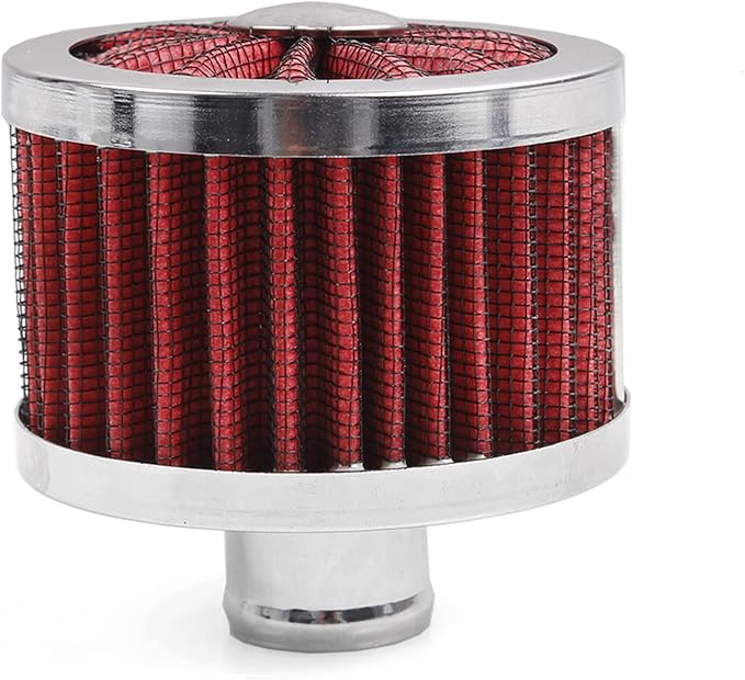 MUGE RACING 23mm Car Air Filter Universal Cold Air Intake Filter High Flow Vent Valve Cover Breather Filter (Red)