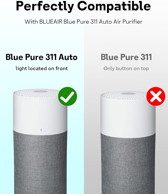 Leemone 311 Auto AllergenBlock Filter Compatible with Blueair Blue Pure 311 Auto Air Purifier, Blue Pure 311 Auto Filter Replacement, Activated Carbon Filter, 2 Pack