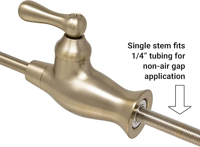 Water Filtration Faucet Reverse Osmosis Non Air Gap Drinking Water Filtration System Water Dispenser Spout (Champagne Gold) Vase Style with Drinking Water Faucet Wrench RO-FW148