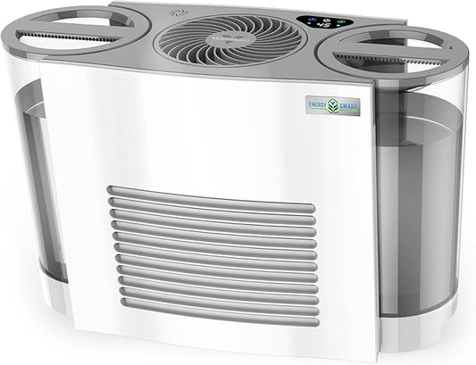 Vornado EVDC500 Energy Smart Evaporative Humidifier with Automatic Shut-off, 2 Gallon Capacity, LED Display, SimpleTank for Easy Fill and Cleaning, Dual Tank, Electronic Humidistat, 4 Fan Speeds