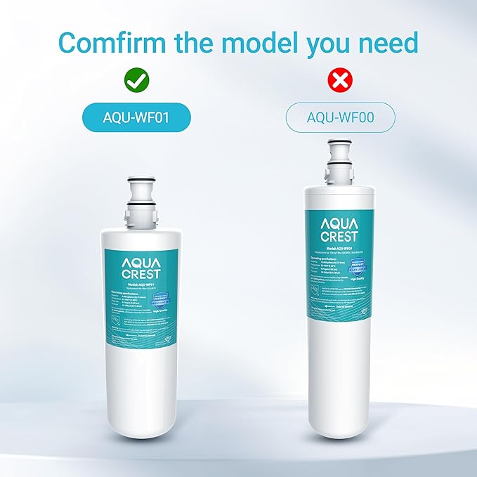 AQUA CREST 3US-AF01 Under Sink Water Filter, Replacement for Standard 3US-AF01, 3US-AS01, Aqua-Pure AP Easy C-CS-FF, WHCF-SRC, WHCF-SUFC, WHCF-SUF Water Filter, NSF/ANSI 42 Certified (Pack of 2)