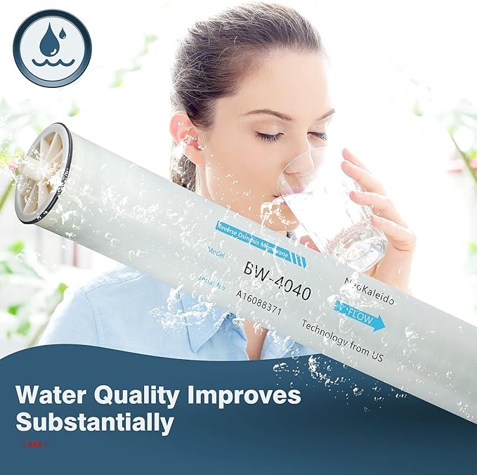 4" x 40" BW-4040 Reverse Osmosis Membrane for Desalination of Brackish Water, Perfect for Commercial, Industrial, Whole House, NSF Certified, 99.5% Desalination Rate, 2400 GPD