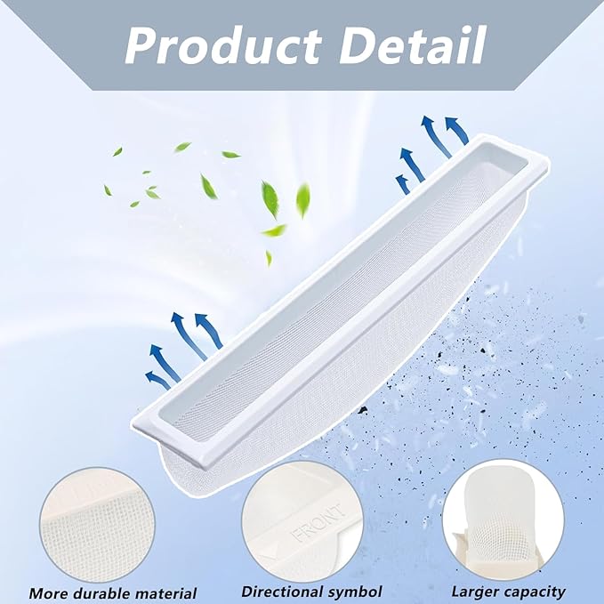 131359602 131359600 Dryer Lint Filter Case Screen Replacement Parts Compatible with Frigi.daire, Ken.more Replaces With 131359601, AP6783745, WE18X10003, WE18X0053, PS12585473, 5304516871, WE18X53