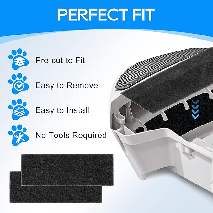 0.6’’ Carbon Filters Compatible with Litter-Robot 3, Activated Carbon Litter Box Filter Compatible with Litter-Robot 3 Self Cleaning Cat Litter Box Filters, Accessories Replacement 8 Pack