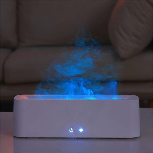 Flame Diffuser for Essential Oils, 380ml Large Fire Humidifier for Desk, Full-Color Adjustable, 28dB Quiet, Cool Mist