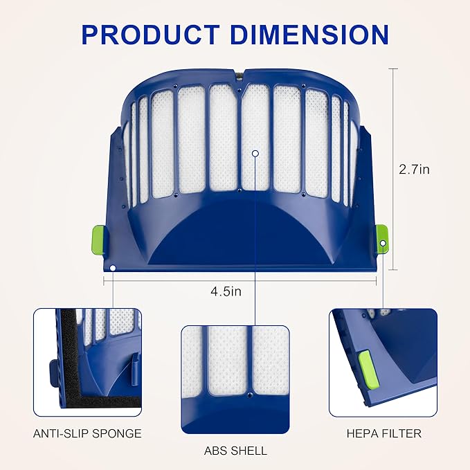 Funmit Aero Vac Filter Replacement parts for Roomba 500 & 600 Series 536 550 595 614 618 620 630 635 645 650 655 660 665 671 675 677 680 690 694 695 Vacuum Cleaner, 10 Pack
