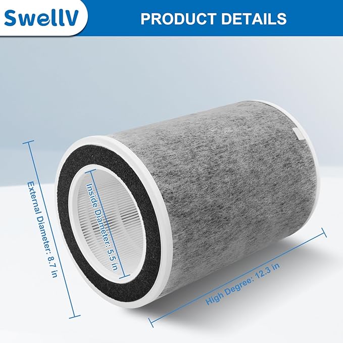 2Pack HP201 HP202 Replacement Filter Compatible with Shark HP200 Series, HP201 HP202 HP232 HP302 and HC502, Part # HE2FKBAS, HE2FKBASMB