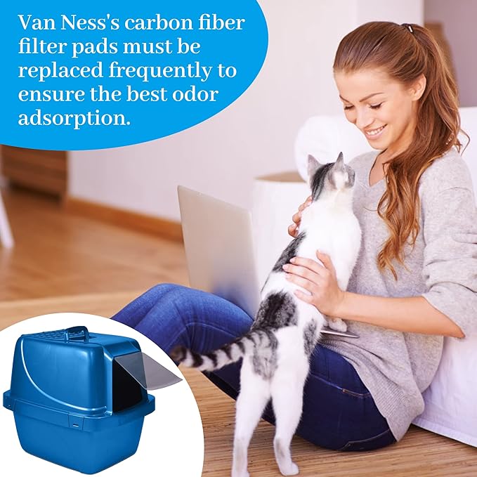 10 Pack Replacement Activated Charcoal Filters Compatible with Van Ness Corner Enclosed Cat Pan and Van Ness CP77 White Enclosed Sifting Cat Pan Litter Box