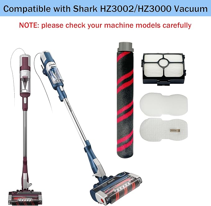 Replacement Brush Roller and Filter for Shark HZ3002/ HZ3000 Vacuum Cleaner- 1 Brush Roller +2 Vacuum Filters+4 Foam & Felt filters+1 Cleaning Tool