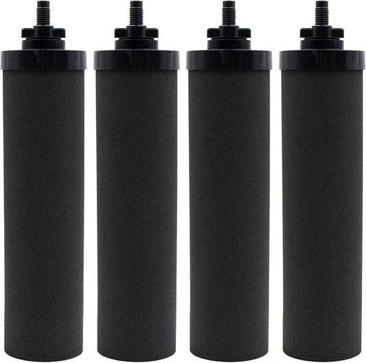 Water Filter Replacement for Berkey® BB9-2 Black Activated Carbon Filters, Compatible with Berkey® Gravity Water Filter System, Pack of 4