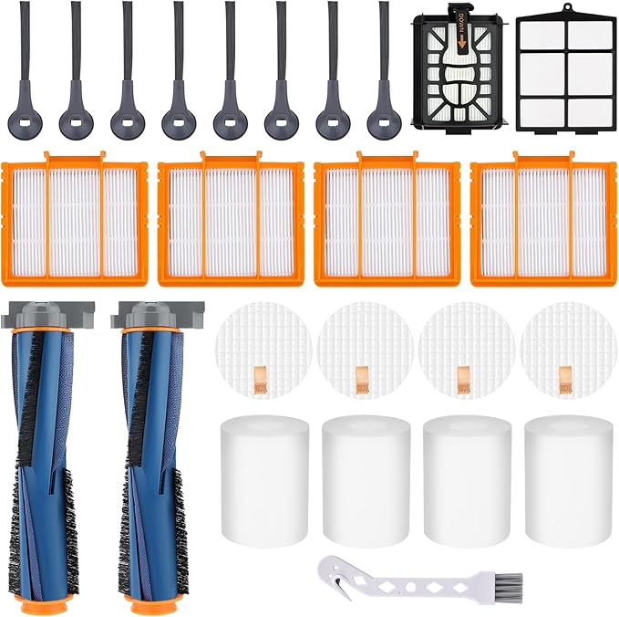 Replacement Parts for Shark AI Robot Vacuum AV2501S AV2501AE RV2502AE RV2520AOUS AV2510AOUS RV2610WA Accessories Kit with Main Roller Brush Filters, Foam & Primary Filters, Side Brushes