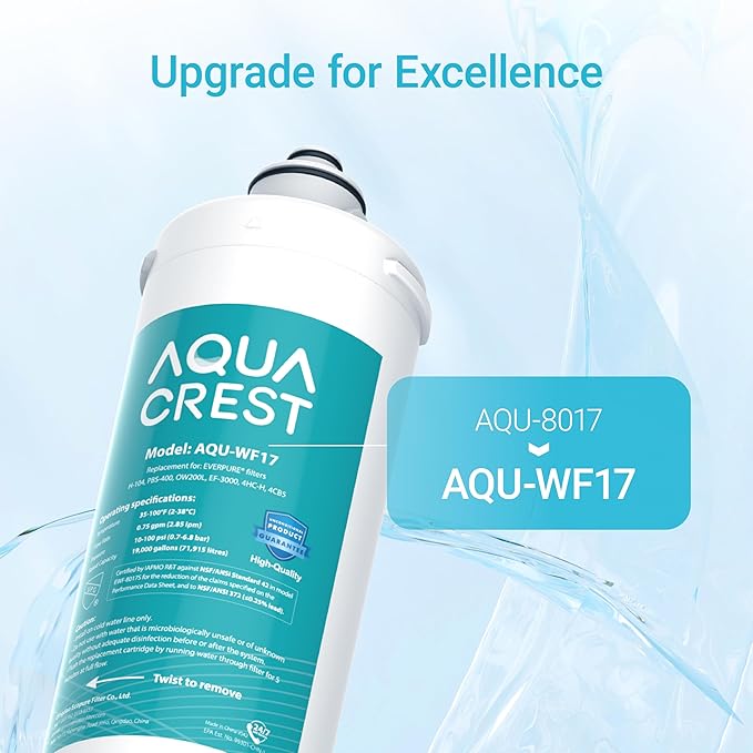 AQUA CREST H-104 19000 Gallons, Replacement Cartridge for Everpure H-104, EV961211, EF-3000, PBS-400, OW200L, 6TO-BW, MR-100, MR-225, EV9262-71, EF9857-00, 0.5 Micron