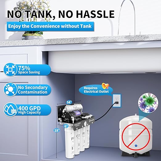 WINGSOL Dual Outlet Reverse Osmosis Water Filter, Mineral Alkaline UV 0 TDS Tankless RO System, Remineralize pH+ 12-Layer Filtration Under Sink, NSF/ANSI 42&53&58 Certified, Plug-in Required