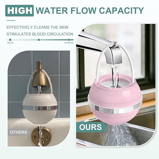 Bath Filter for Tub - 8 Stages Bath Water Filter for Tub Faucet, Hard Water Softener to Remove contaminants, Chlorineand Fluoride, 2,500 Gallons of Filtration, BPA Free (Pink)