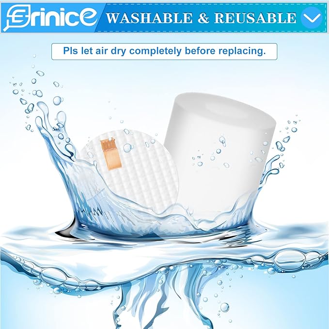 Replacement Base Pre-Motor Filters for Shark AI Robot Vacuum AV2501S AV2501AE RV2502AE AV2511AE RV2520AOUS AV2510AOUS RV2610WA UR2 500SR Parts, 4 Foam & Felt Filters, Replace Part: XBPFRV2500